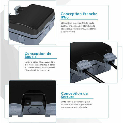 Outdoor IP66 Waterproof Double Power Socket 16A.