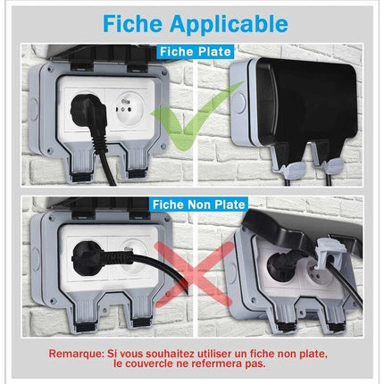 Outdoor IP66 Waterproof Double Power Socket 16A.