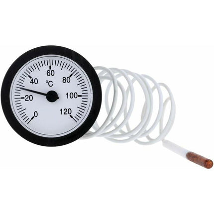 Dial Thermometer Capillary Gauge 0-120°C with 1m Sensor for Liquid Water Temperature Measurement.