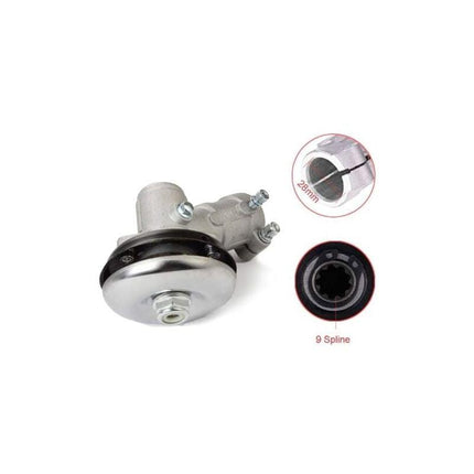 28mm Brushcutter Gearbox, 9 Teeth Round Universal Gearbox Compatible with Grass Trimmer and Chainsaw.