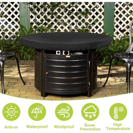 Fire Pit Protective Cover, Anti-UV 420D Round Protective Cover for Fire Pit Protection and Waterproof for Patio Fire Pit for Thin Grills, Fire Pit.