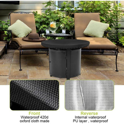 Fire Pit Protective Cover, Anti-UV 420D Round Protective Cover for Fire Pit Protection and Waterproof for Patio Fire Pit for Thin Grills, Fire Pit.