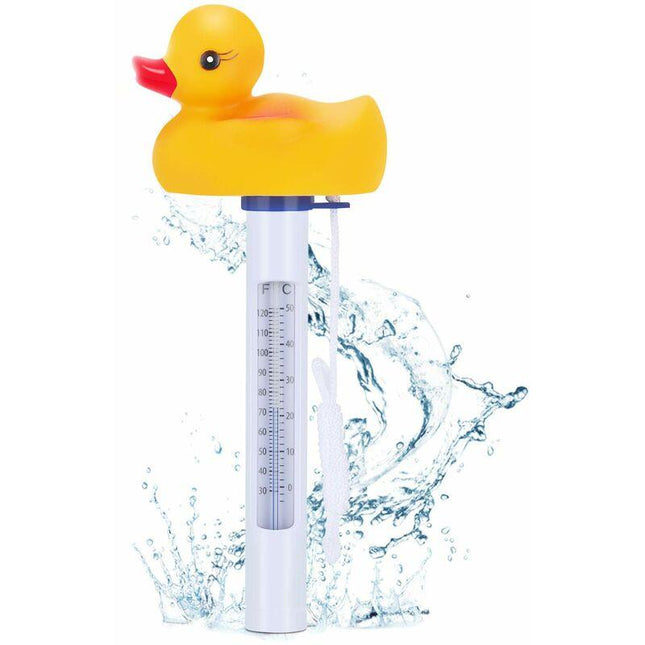 Floating Duck Style Pool Thermometer with String for Outdoor Indoor Pools Hot Tubs Spas.