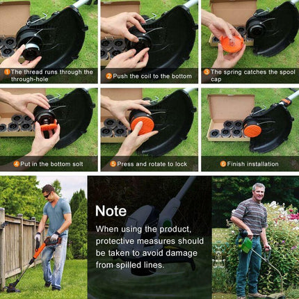 Trimmer Line Spool for Black and Decker Trimmers, 6-pack Trimmer Line Spools with 1 Spool Guard and 1 Spring.