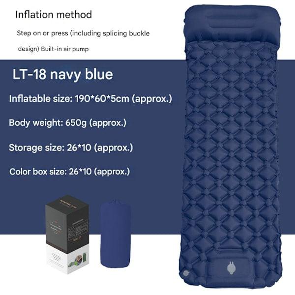 Camping Mattress Self-Inflating Lightweight Compact Single Double Attachable Inflatable Mat Navy.