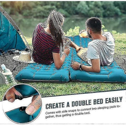 Camping Mattress Self-Inflating Lightweight Compact Single Double Attachable Inflatable Mat Navy.