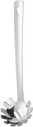 Stainless Steel Pasta Spoon: Spaghetti Server Fork & Noodles Ladle - Metal Pasta Claw for Kitchen Cooking (Silver).