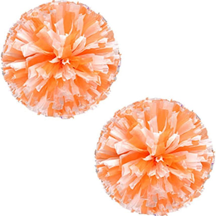 2 Pack Cheerleader Pom Poms Sports Dance Cheer Plastic Matte Pom Poms 12 inch Ring Handle Pom Poms Cheerleading for Sports Team Spirit Cheering.