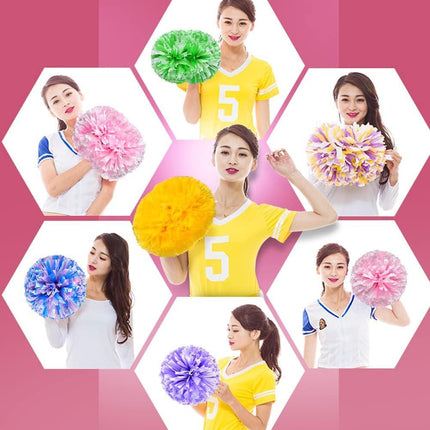 2 Pack Cheerleader Pom Poms Sports Dance Cheer Plastic Matte Pom Poms 12 inch Ring Handle Pom Poms Cheerleading for Sports Team Spirit Cheering.