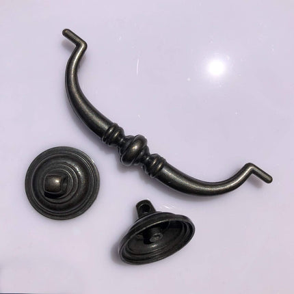 6 Pack MOOD.SC 3.5in Hole Center Shabby Chic Drawer Kitchen Cabinet Drop Bail Pulls Handles (89mm/Antique Black).