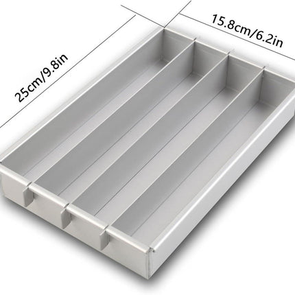 chrox Rectangle Cake Pan, Adjustable Battenberg Cake Mold Square, Multi-Function Cake Mold Baking Pans, Tool With Dividers, Aluminum Cake Pans For Making Brownies, Biteand And Cake.
