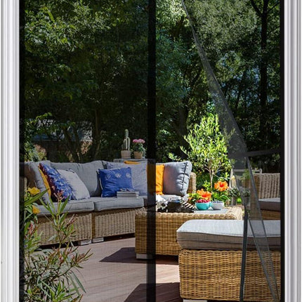 Magnetic Screen Door, Heavy Duty Self-Sealing, Screen Size 50"x81", Fit Door Size up to 48x80 Inches, Hands-Free Durable Fiberglass Screen Doors with Gravity Sticks, Push Pins, Frame Hook&Loop Strips.