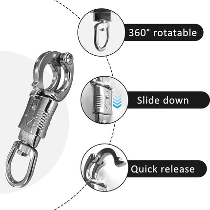 Ackron Panic Snap，Quick Release U-Type Snap Quick Release Clip Suitable for Lead Ropes Tie Offs Rotatable Eye Quick Release Buckle Clips Animals Riding Accessories 2 Piece.