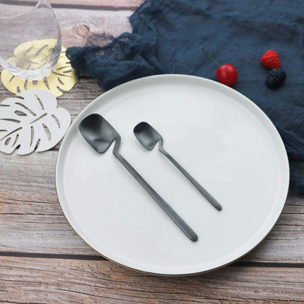 JASHII Flatware Set 32-piece Silverware Set Matte Finished Cutlery Set Service for 8 Include Knife/Fork/Spoon/Coffee spoon Dishwasher Safe (Black).