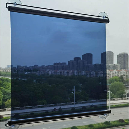 LXLA One-Way Mirror Roller Shade with Suction Cups, Punch-Free Single Way See-Through Clear Sun Blocking Reflective Insulation Curtain, Window (Size : 33×100cm/13×39in).