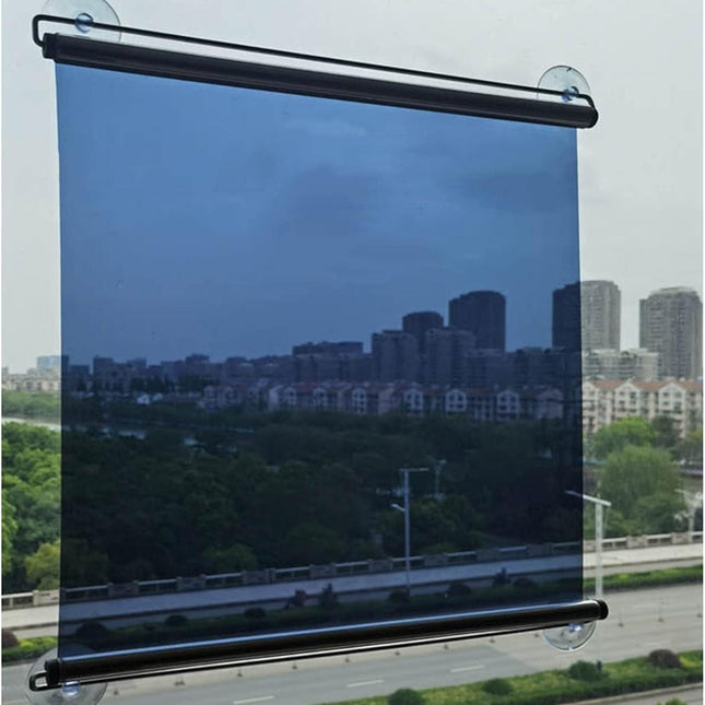 LXLA One-Way Mirror Roller Shade with Suction Cups, Punch-Free Single Way See-Through Clear Sun Blocking Reflective Insulation Curtain, Window (Size : 33×100cm/13×39in).