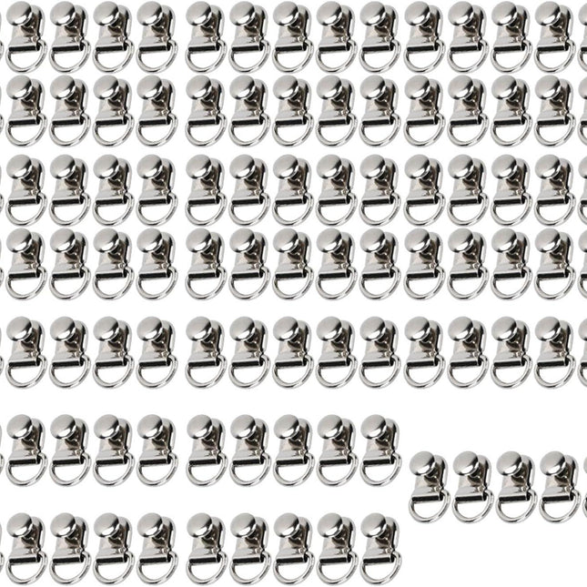 100 Sets D Ring Shoelace Buckle, Brass Metal Boot Lace Hooks Eyelet Repair Kit Bag Rivet Tool For Shoe Leather Diy Craft Boot Silver 9x14mm.