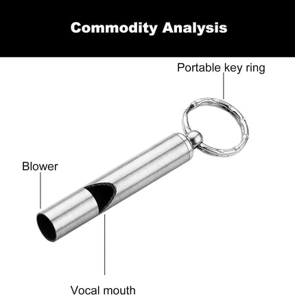 2PCS Mini Stainless Steel Survival Whistle Perfect for Camping, Hiking and Boating Loud Emergency Whistle with Far Distance Rang for Sporting Events and Call Your Dog，Keychain Included.