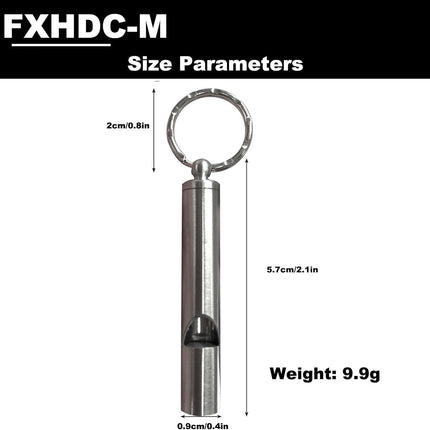 2PCS Mini Stainless Steel Survival Whistle Perfect for Camping, Hiking and Boating Loud Emergency Whistle with Far Distance Rang for Sporting Events and Call Your Dog，Keychain Included.