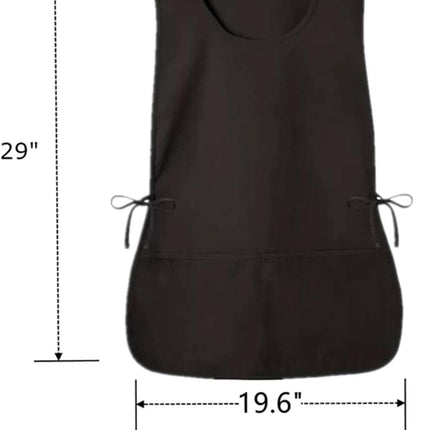 6 Pack Cobbler Apron for Women Men, Universal Adult Smock Aprons with 2 Pockets, Black Waterproof Cleaning Apron for Painting, Work, Hairstylist, Housekeeping, Kitchen, Unisex.