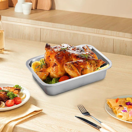 2PCS Stainless Steel Baking Pans, 9x13 Inch Rectangle Lasagna Pan, Stackable Deep Dish for Brownie, Casserole, Cookie.