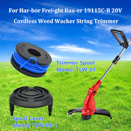 10-Pack String Trimmer Spool for Harbor Freight Bauer 19115C-B 20V Cordless String Trimmer, 0.065" 10Ft Weed Eater Spool Line (8 Line Spool+2 Cap).
