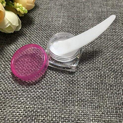 100PCS Disposable Mini Curved Cosmetic Spatula Scoop Makeup Mask Spatula Plastic Spoon,Small Makeup Scoop for Mixing and Sampling..