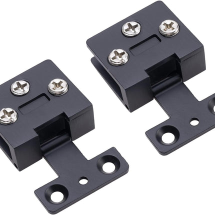 2 Pcs Black Zinc Alloy 90 Degree Frame Glass Cabinet Door Hinges, Wine Glass Frameless Door Hinge, Hinge Clamp, Tempered Glasses Hinges.