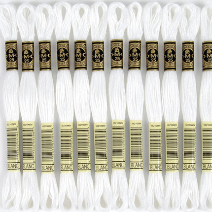 Bulk Buy:  Six Strand Embroidery Cotton 8.7 Yards White 117-BLANC (12-Pack).