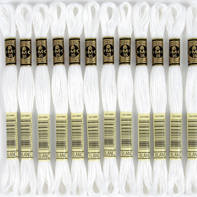 Bulk Buy:  Six Strand Embroidery Cotton 8.7 Yards White 117-BLANC (12-Pack).