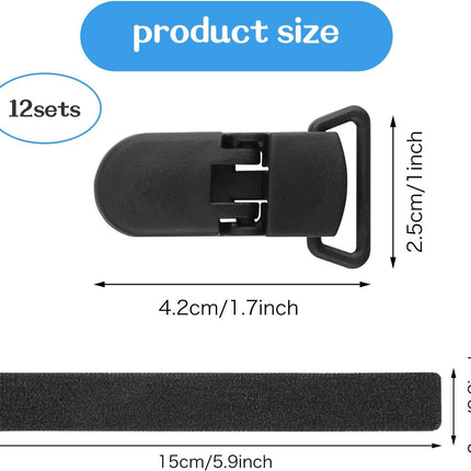 12 Pack Garden Flag Clips Anti Wind Garden Flag Stand Stoppers Flags Pole Clips to Hold Flags in Place, Support Rod Accessories (Black).