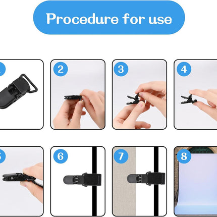 12 Pack Garden Flag Clips Anti Wind Garden Flag Stand Stoppers Flags Pole Clips to Hold Flags in Place, Support Rod Accessories (Black).