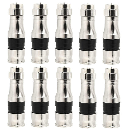 RG11 Connectors 10 Pack,F Type Connectors,RG11 Coax Cable Compression Fitting with Weather Seal O Ring.