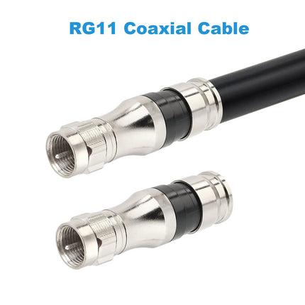 RG11 Connectors 10 Pack,F Type Connectors,RG11 Coax Cable Compression Fitting with Weather Seal O Ring.