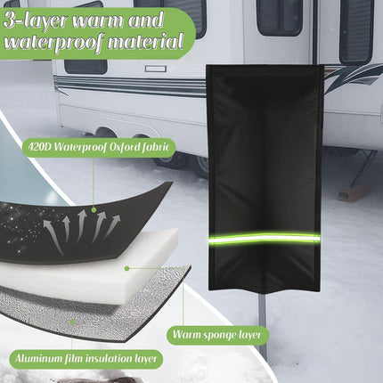Insulated Outdoor Faucet Covers, 28”H x 15”W Reusable Easy On Cover Sock with Reflect Strip for Winter RV Park Yard Hydrant Freeze Protection Outside Water Spigot Sprinkler.