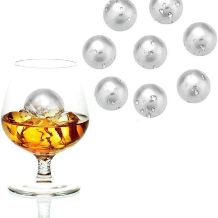 6Pcs Stainless Steel Ice Cubes Cooling Ball Whiskey Stones Reusable Metal Ice Cubes for Whiskey, Bourbon, Scotch, Vodka, Liqueurs, Beer Wine, Whiskey Rocks Chilling Stones..