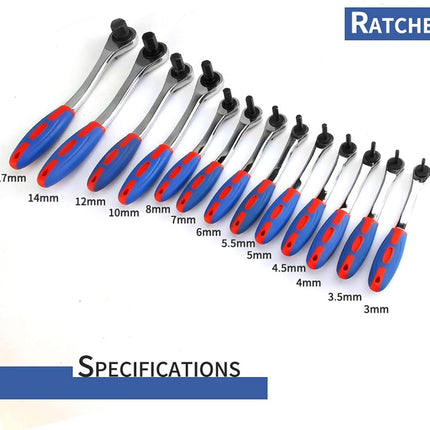 Wrench Sets, 1pcs Reversible Ratchet Allen Key Wrench, Ratcheting Hex Bolt Spanner with Soft Rubber Handle 4mm 5mm 6mm 8mm 10mm 12mm 14mm 17mm (Size : 8mm).