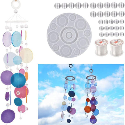 Wind Chimes Resin Mold,Silicone Molds for Epoxy Resin,Resin Casting with String Wall Hanging Windchimes Making Kit,DIY Art Craft Bell Window Home Decorations.