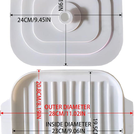 Microwave Bacon Cooker, 11x8.2inch Silicone Microwavable Bacon Grill with Lid & Handles, Bacon Tray for Microwave Cooking.