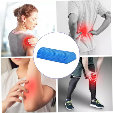 Half Round Foam Roller, Yoga Foam Roller for Pain Relieved, Muscle Massage, Physical Therapy (Blue).