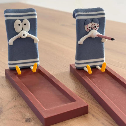 Towelie Servietsky Incense Holder, Handcrafted Incense Burner Holder, Realistic Crafts, Incense Holder for Sticks, Interchangeable Glasses Incense Burner Best for Meditation, Home, Office A A.