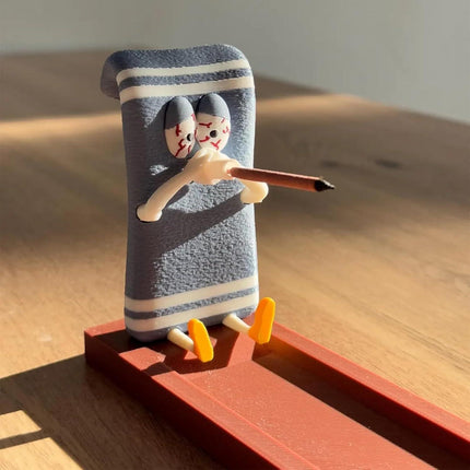 Towelie Servietsky Incense Holder, Handcrafted Incense Burner Holder, Realistic Crafts, Incense Holder for Sticks, Interchangeable Glasses Incense Burner Best for Meditation, Home, Office A A.