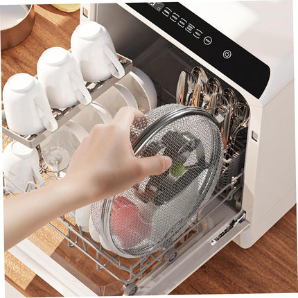 Dishwasher Basket for Small Items Stainless Steel 3 Buckles Dishwasher Basket with Fine Mesh Odor-Free Round Scratchproof Draining Dishwasher Baskets.