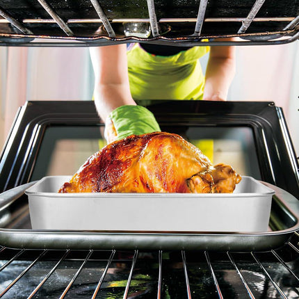 Broiler Pan for Oven, Rectangular Tray Deepened Kitchen Bakeware Rack Roaster Refrigerated Crisper Chassis Grid Roasting Pans Cookie Nonstick Cake Pastry with Grill Set (10.43x8.07x1.96 Inch).