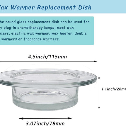 2Pcs Replacement Wax Warmer Dish for Electric Oil Aromatherapy Burner/Warmer, 4.5Inch Wax Melter Wax Warmer Replacement Dish Lamp Wax Tart Oil Warmer (4.5in/115mm), CMD00001.