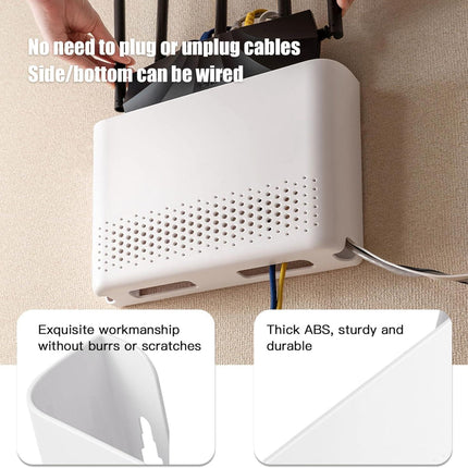 WiFi Router Storage Box 10x7x2 Inch Router Hider Wall Mounted WiFi Box Hider ABS Easy Installation WiFi Storage Box for Living Room Decoration.