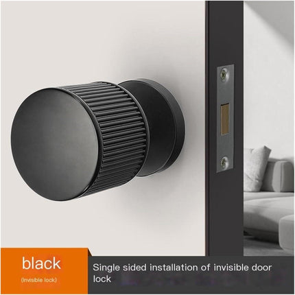 [Special for Invisible Doors] Black Minimalist Invisible Door Lock Hidden Single-Sided Handle Secret Room Secret Door Background Wall Lock(Black).