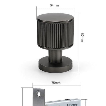 [Special for Invisible Doors] Black Minimalist Invisible Door Lock Hidden Single-Sided Handle Secret Room Secret Door Background Wall Lock(Black).
