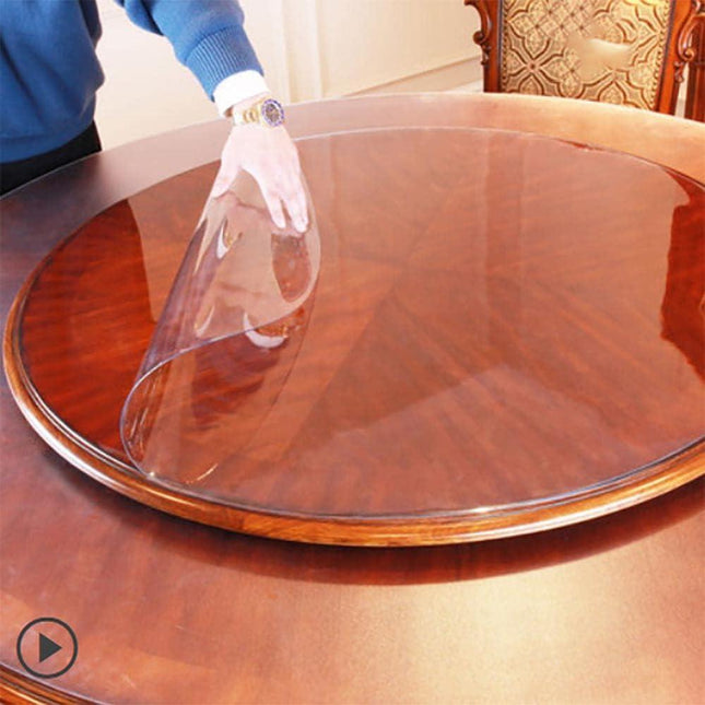 Clear Plastic Tablecloth Protector Round Table Transparent Cover Vinyl Table Cloth for Kitchen and Home Table (22 inch Diameter,2.0mm Thick).