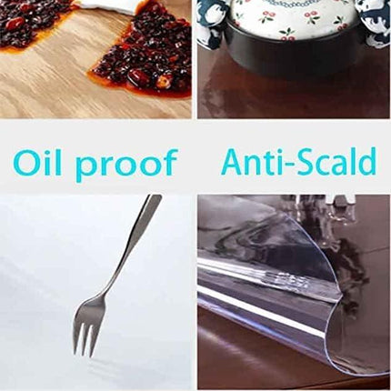 Clear Plastic Tablecloth Protector Round Table Transparent Cover Vinyl Table Cloth for Kitchen and Home Table (22 inch Diameter,2.0mm Thick).